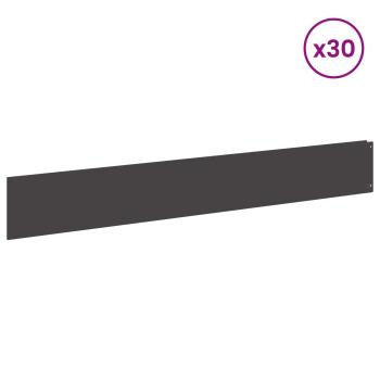 Rasenkante 30 stk. 100 x 15 cm Stahl Schwarz