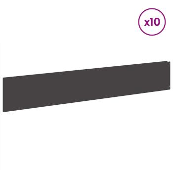 Rasenkante 10 stk. 100 x 18 cm Stahl Schwarz