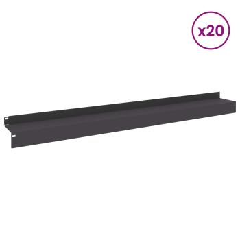 Raseneinfassung 20 stk. 100 x 10 x 8 cm Stahl Schwarz