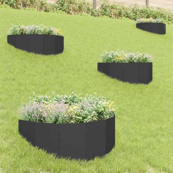 ARDEBO.de - Raseneinfassung 4 stk. 100 x 45 cm Stahl Schwarz
