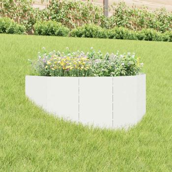 ARDEBO.de - Raseneinfassung 100 x 45 cm Stahl Weiß