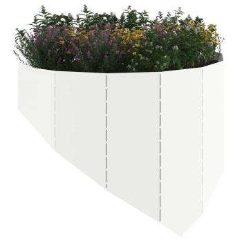 Raseneinfassung 100 x 45 cm Stahl Weiß