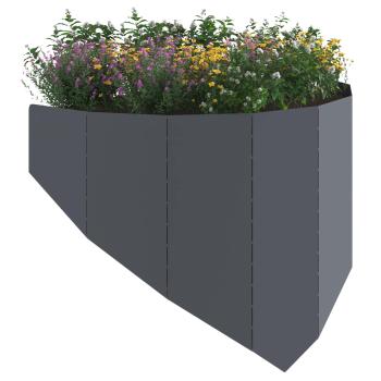Raseneinfassung 100 x 45 cm Stahl Anthrazit