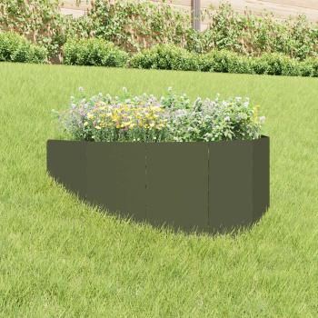 ARDEBO.de - Raseneinfassung 100 x 45 cm Stahl Olivgrün