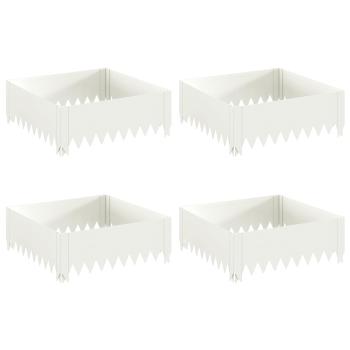 Raseneinfassung 4 stk. 60 x 60 x 20 cm Stahl Weiß