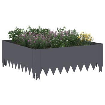 Raseneinfassung 60 x 60 x 20 cm Stahl Anthrazit