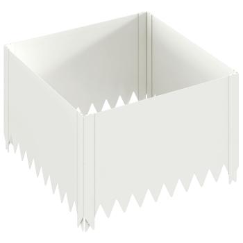 Raseneinfassung 60 x 60 x 35 cm Stahl Weiß