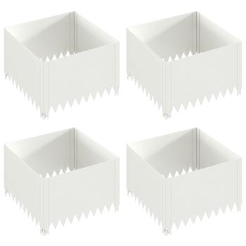 Raseneinfassung 4 stk. 60 x 60 x 35 cm Stahl Weiß