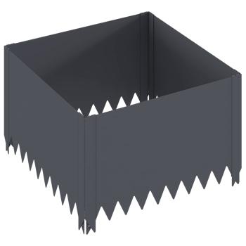 Raseneinfassung 60 x 60 x 35 cm Stahl Anthrazit