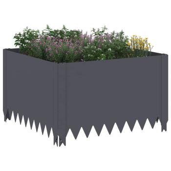 Raseneinfassung 60 x 60 x 35 cm Stahl Anthrazit