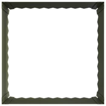 Raseneinfassung 4 stk. 60 x 60 x 35 cm Stahl Olivgrün