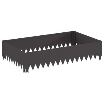 Raseneinfassung 4 stk. 100 x 60 x 20 cm Stahl Schwarz