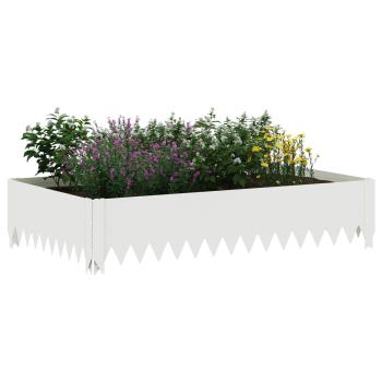 Raseneinfassung 100 x 60 x 20 cm Stahl Weiß