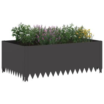 Raseneinfassung 4 stk. 100 x 60 x 35 cm Stahl Schwarz
