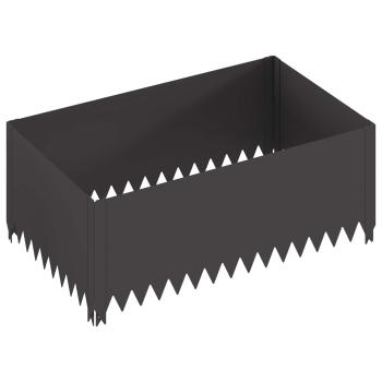 Raseneinfassung 4 stk. 100 x 60 x 35 cm Stahl Schwarz