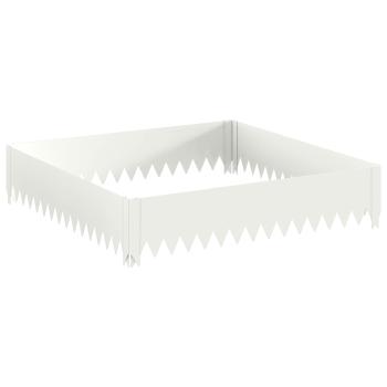 Raseneinfassung 100 x 100 x 20 cm Stahl Weiß