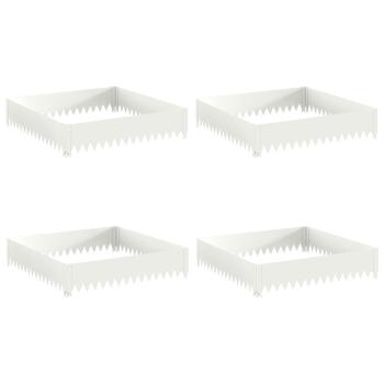 Raseneinfassung 4 stk. 100 x 100 x 20 cm Stahl Weiß