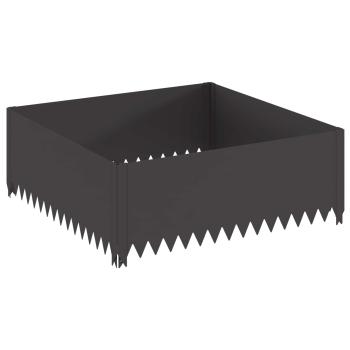 Raseneinfassung 4 stk. 100 x 100 x 35 cm Stahl Schwarz