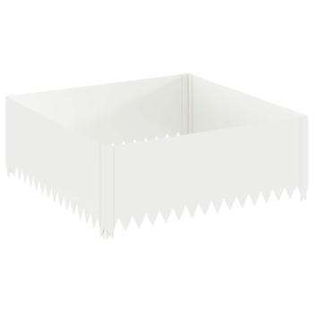 Raseneinfassung 100 x 100 x 35 cm Stahl Weiß