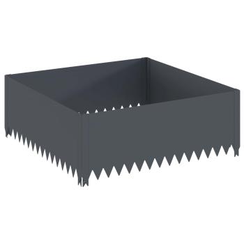 Raseneinfassung 100 x 100 x 35 cm Stahl Anthrazit