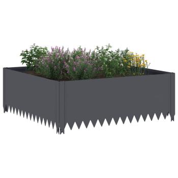 Raseneinfassung 100 x 100 x 35 cm Stahl Anthrazit