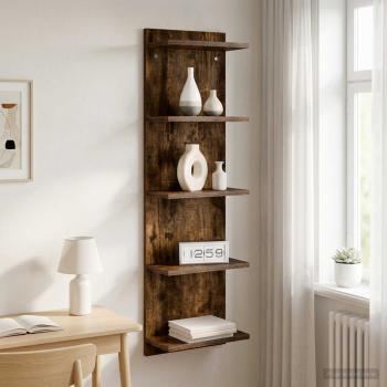 ARDEBO.de - Wandregal Raucheiche 30 x 15 x 100 cm Holzwerkstoff