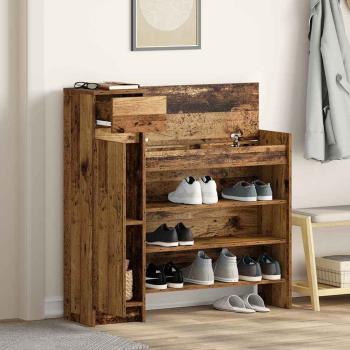 Schuhschrank 100,5 x 28 x 100 cm Holzwerkstoff Altholz