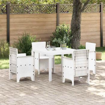 ARDEBO.de - Gartentisch Weiß 100 x 100 x 73 cm Poly-Rattan