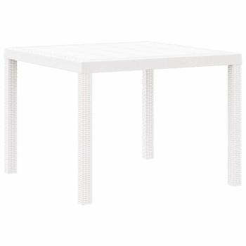 Gartentisch Weiß 100 x 100 x 73 cm Poly-Rattan