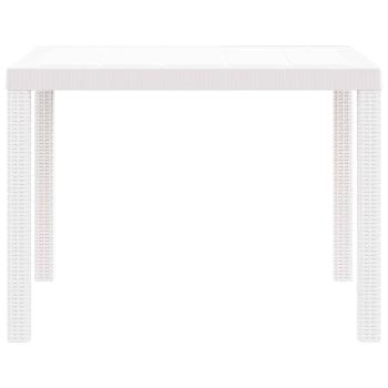 Gartentisch Weiß 100 x 100 x 73 cm Poly-Rattan