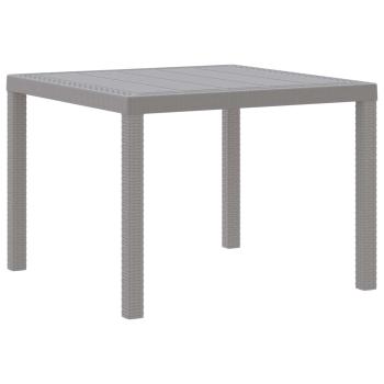 ARDEBO.de - Gartentisch Hellgrau 100 x 100 x 73 cm Poly-Rattan