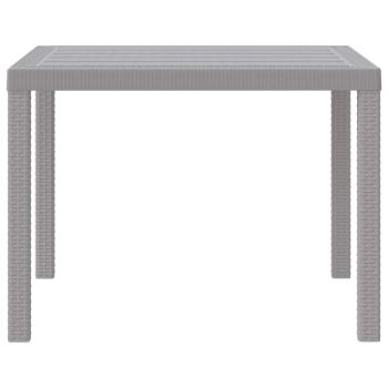 Gartentisch Hellgrau 100 x 100 x 73 cm Poly-Rattan