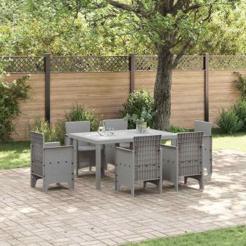 ARDEBO.de - Gartentisch Hellgrau 150 x 100 x 73 cm Poly-Rattan