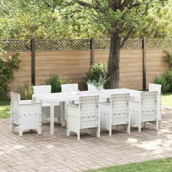 ARDEBO.de - Gartentisch Weiß 250 x 100 x 73 cm Poly-Rattan