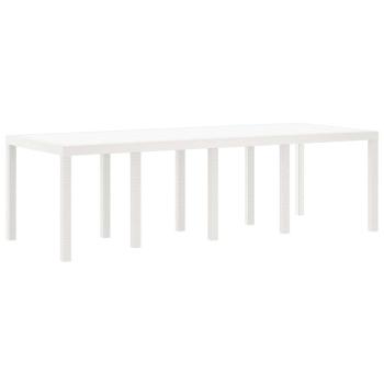 Gartentisch Weiß 250 x 100 x 73 cm Poly-Rattan