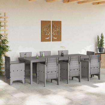 Wetterfester Gartentisch Hellgrau 250 x 100 x 73 cm Poly-Rattan