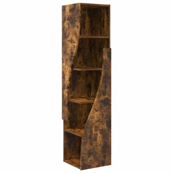 Eckschrank 32 x 32 x 140 cm Holzwerkstoff Räuchereiche
