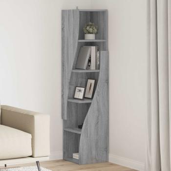 ARDEBO.de - Eckschrank 32x32x140cm Holzwerkstoff Sonoma-Grau