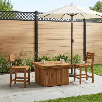 Gartenkaffee Tisch aus massivem Akazienholz höhenverstellbar