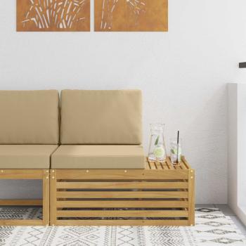 ARDEBO.de - Outdoor Endsofa Weiß 91 x 63 x 73 cm Massivholz Akazie
