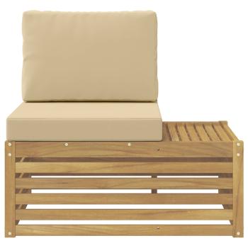 Outdoor Endsofa Weiß 91 x 63 x 73 cm Massivholz Akazie