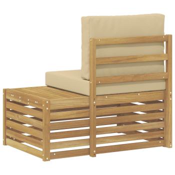 Outdoor Endsofa Weiß 91 x 63 x 73 cm Massivholz Akazie