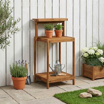 ARDEBO.de - Outdoor Umtopfbank 56,5 x 48,5 x 107 cm Massivholz Akazie Natur