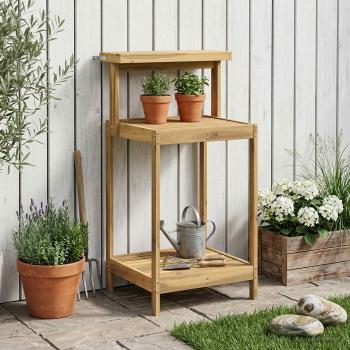 ARDEBO.de - Outdoor Umtopfbank 56,5 x 48,5 x 107 cm Massivholz Akazie Weiß