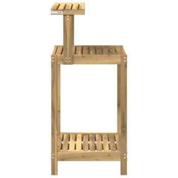 Outdoor Umtopfbank 56,5 x 48,5 x 107 cm Massivholz Akazie Weiß
