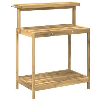 Outdoor Umtopfbank 86,5 x 48,5 x 106 cm Massivholz Akazie Weiß
