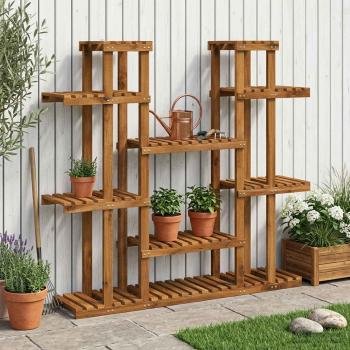ARDEBO.de - Pflanzenständer Natur 123 x 25 x 114,5 cm Massivholz Akazie
