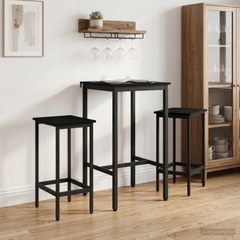 ARDEBO.de - Barhocker 2 stk. Schwarz Eichen-Optik 40 x 32 x 64 cm