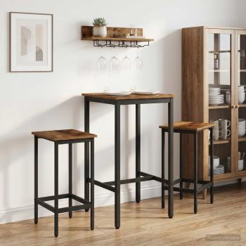 ARDEBO.de - Barhocker 2 Stk. Altholz 40 x 32 x 64 cm Holzwerkstoff