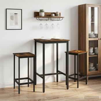 ARDEBO.de - Barhocker 2 Stk. Raucheiche 40 x 32 x 64 cm Holzwerkstoff